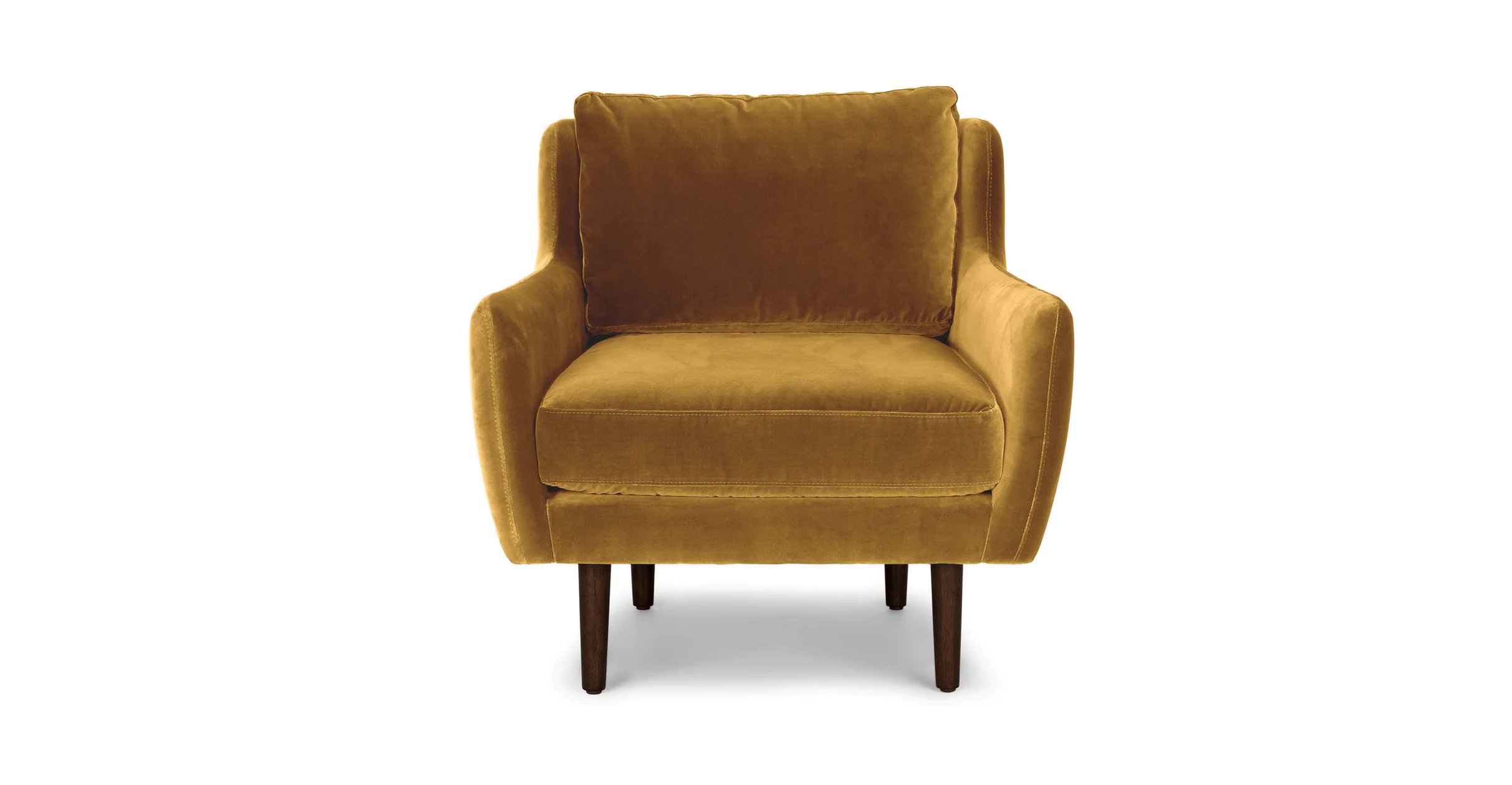Matrix Lounge Chair - Yellow Gold and Walnut - Image 0