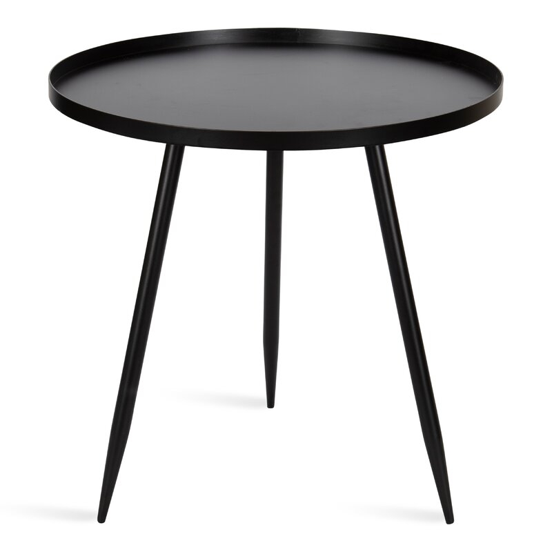 Black Madeleine 20.25'' Tall Tray Top 3 Legs End Table - Image 0