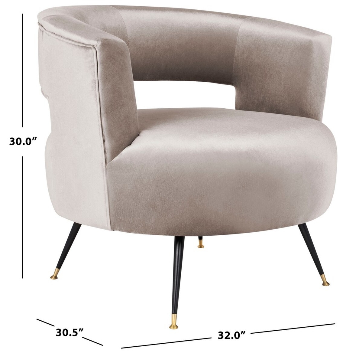 Manet Velvet Retro Mid Century Accent Chair - Hazelwood - Arlo Home - Image 3
