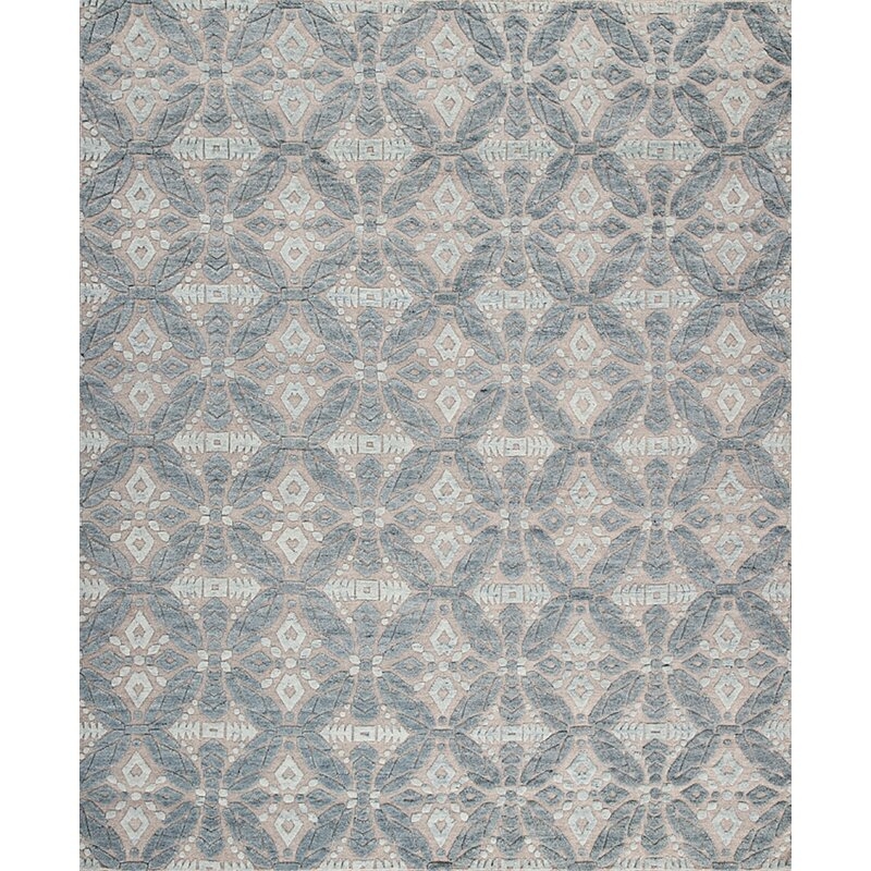 New Moon Rugs Bariloche Geometric Wool Natural/Frost Area Rug - Image 0