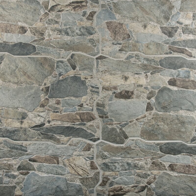 Rambla 15" x 23" Porcelain Stone Look Wall & Floor Tile / Beige - Gray - Image 1