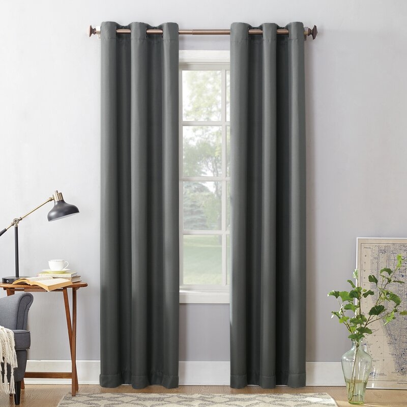 Matson Solid Semi-Sheer Grommet Single Curtain Panel - Image 4
