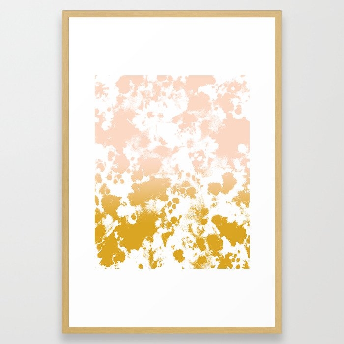 Minimal Modern Ombre Gold To Pastel Pink Abstract Art Pattern Gender Neutral Framed Art Print by Charlottewinter - LARGE (Gallery)-26x38 - Image 0