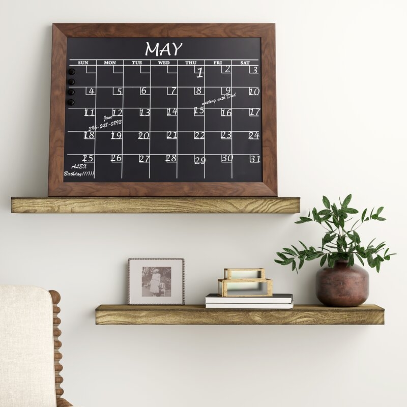 Framed Monthly Calendar Magnetic Wall Mounted Chalkboard - Image 0
