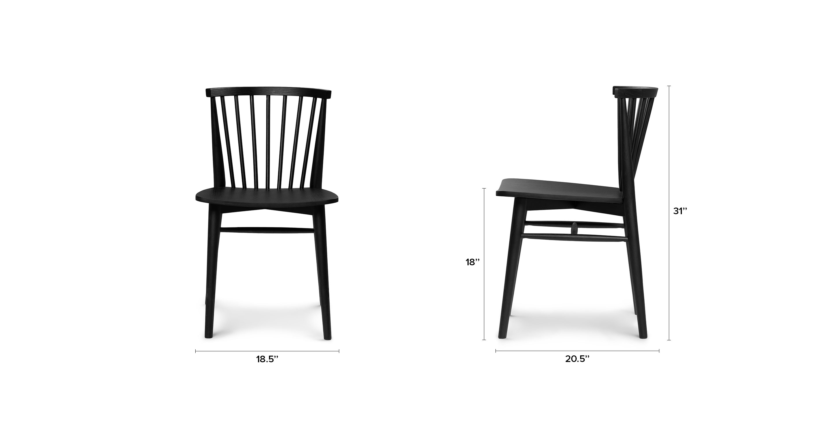Rus Dining Chair (Set of 2), Black - Image 7