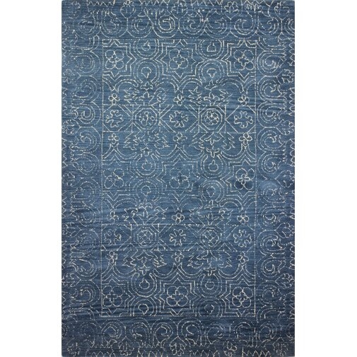Omar Hand-Tufted Wool Azure Area Rug - Image 0
