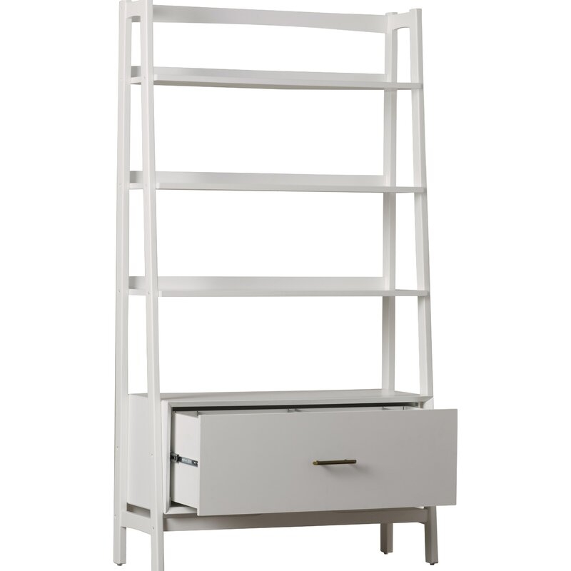 Stiles 70.25'' H x 38'' W Ladder Bookcase - Image 1