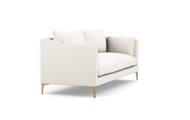 Caitlin by The Everygirl Sofa in Ivory Heavy Cloth Fabric with Brass Plated legs - 83" - Image 1