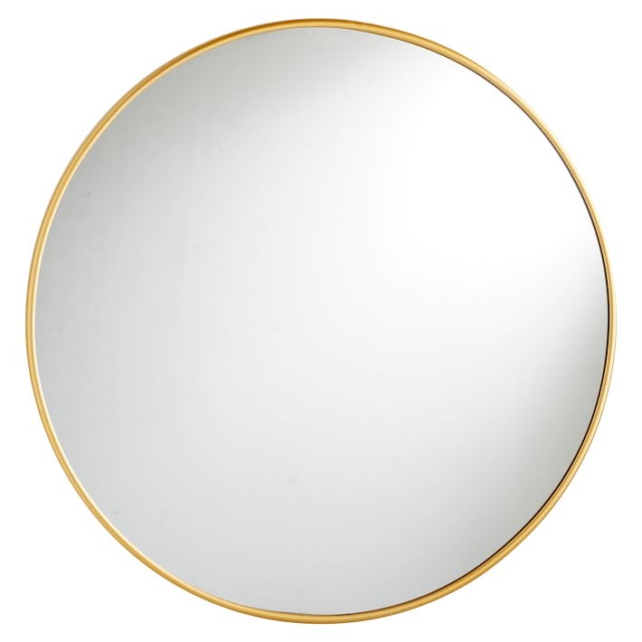 Metal Framed Mirrors, Round, Brass - Image 0