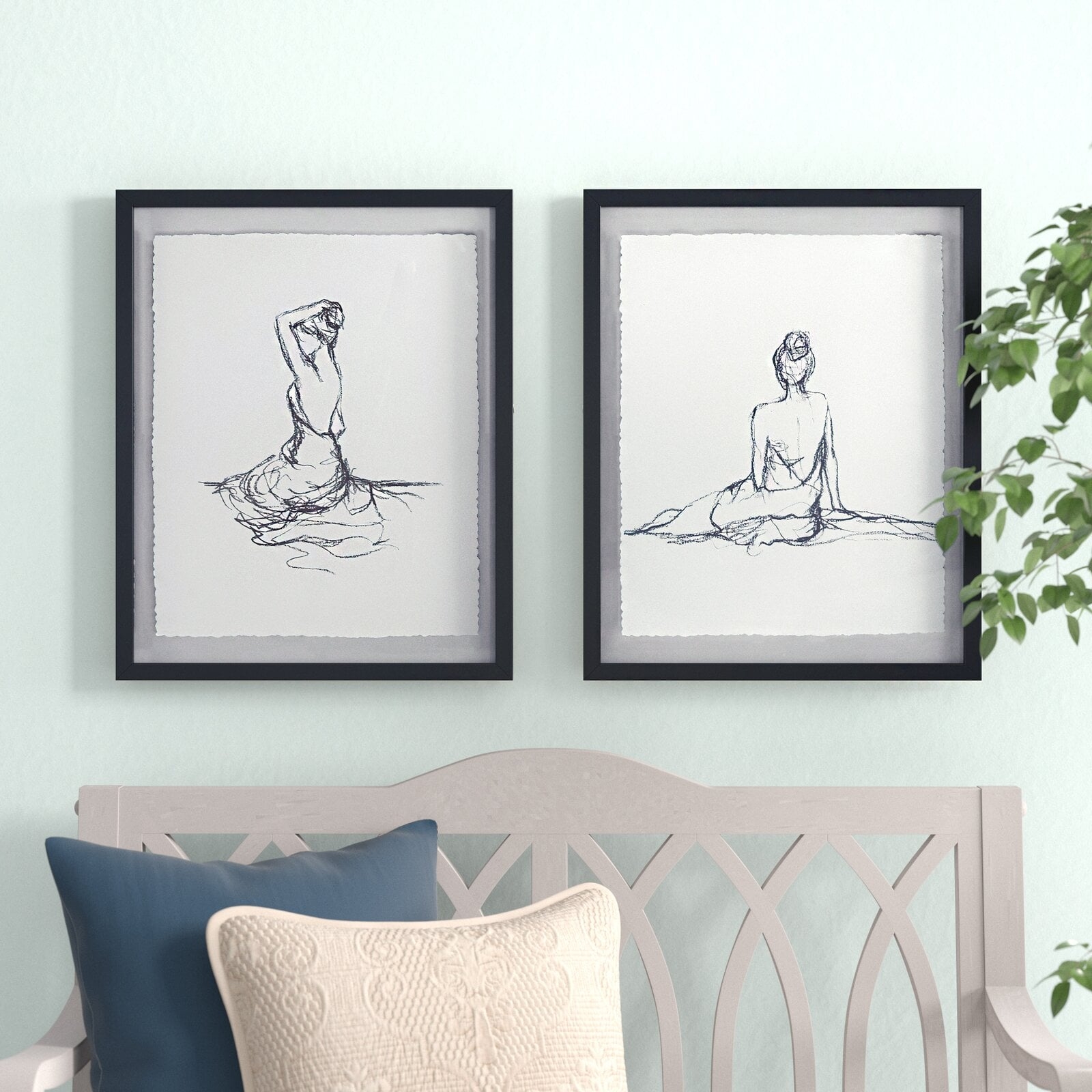 Feminine Figures 2 Piece Picture Frame Graphic Art Set (Set of 2) - Image 0