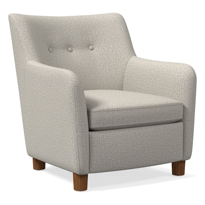 Teddy Chair, Basket Slub, Desert Sunset, Dark Walnut (custom; see fabric swatch) - Image 0