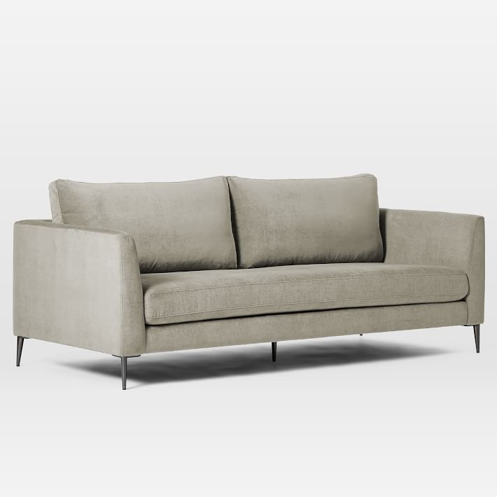 Vail Angled Arm Sofa, Poly, Distressed Velvet, Light Taupe, Brushed Graphite--Quick Ship - Image 7