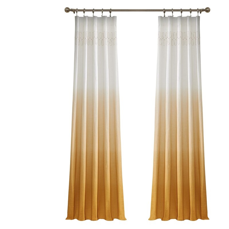 Higbee 100% Cotton Ombre Sheer Rod Pocket Single Curtain Panel - Image 0