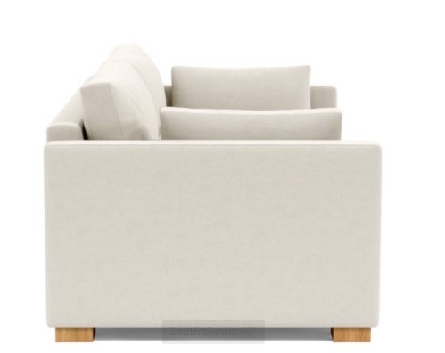 Charly 83" Sofa - Natural Oak Block Leg - Chalk Heathered Weave - Standard Depth - Bench Cushion - Standard Down Blend - Image 2