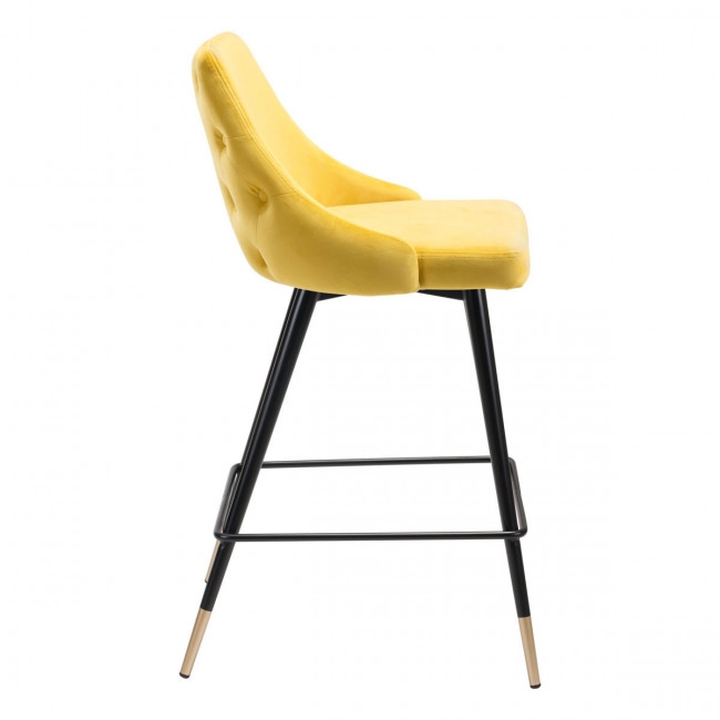 Piccolo Counter Chair Yellow Velvet - Image 1