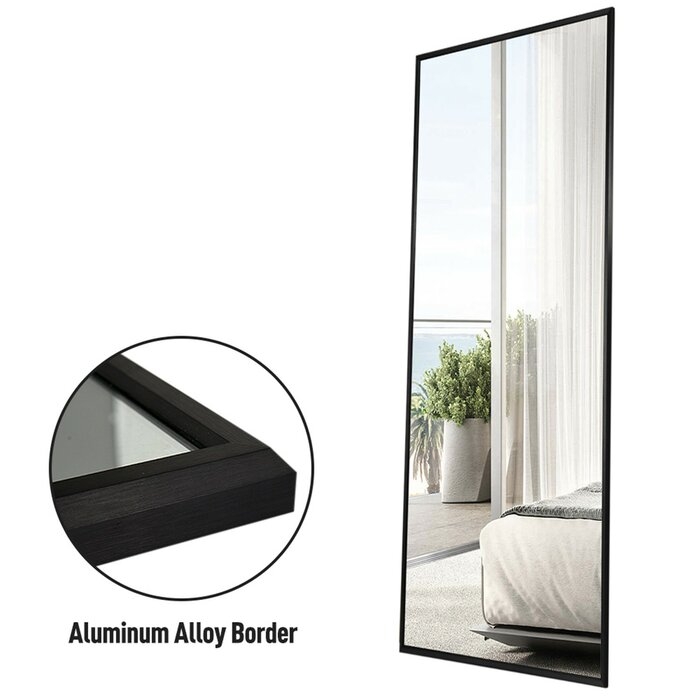 Modern & Contemporary Full Length Mirror - Elegant Black - Image 2