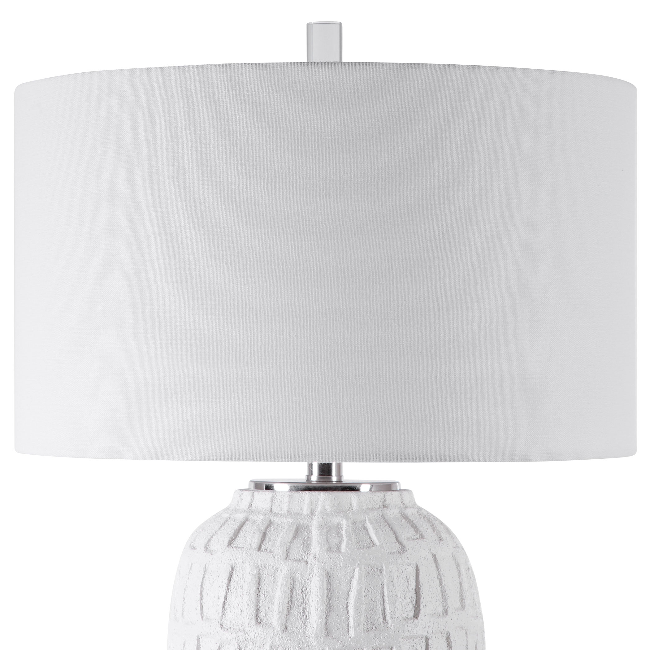 Caelina Textured White Table Lamp - Image 3
