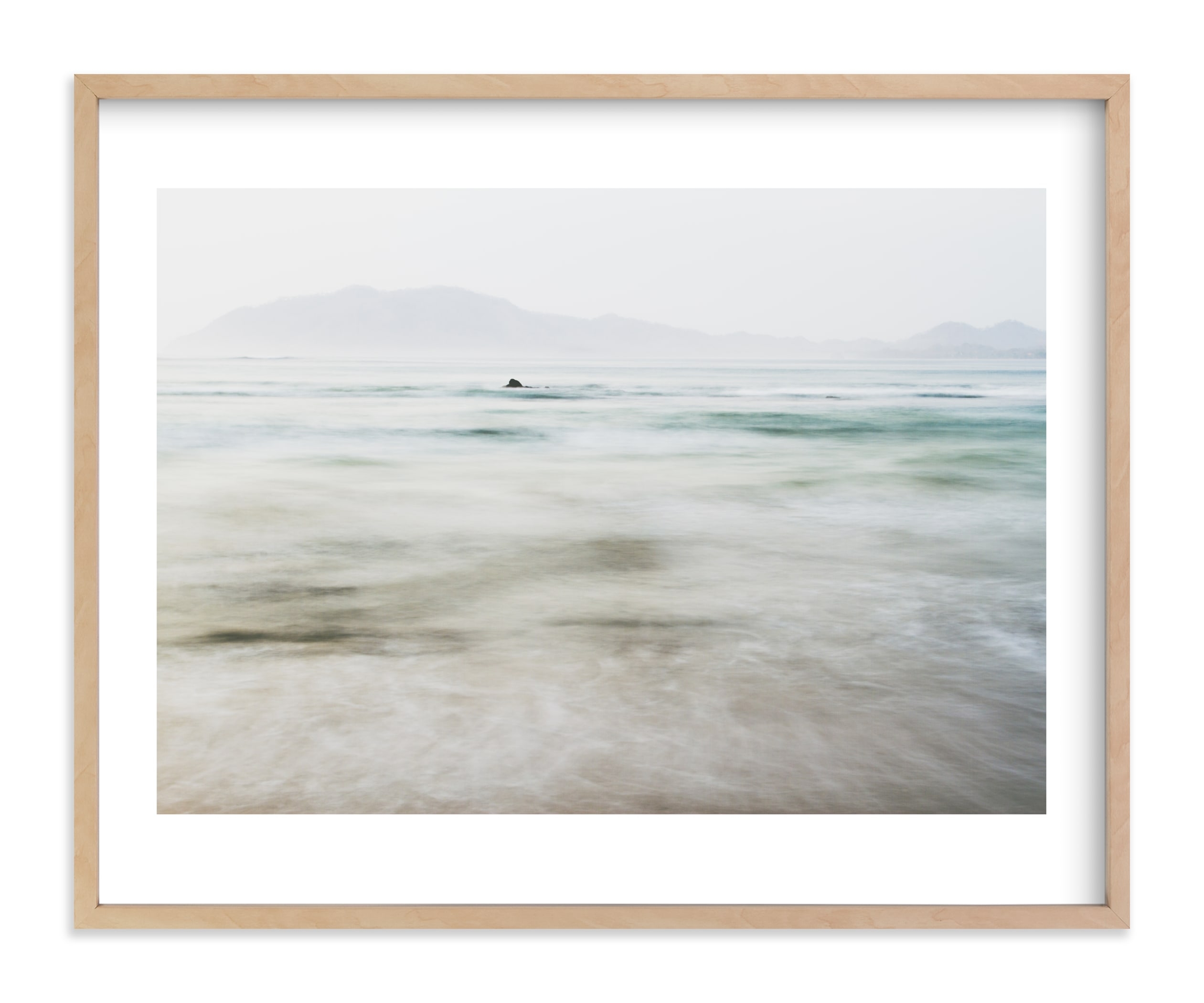 the pacific - 20" x 16" Natural Raw Wood Frame, White Border - Image 0