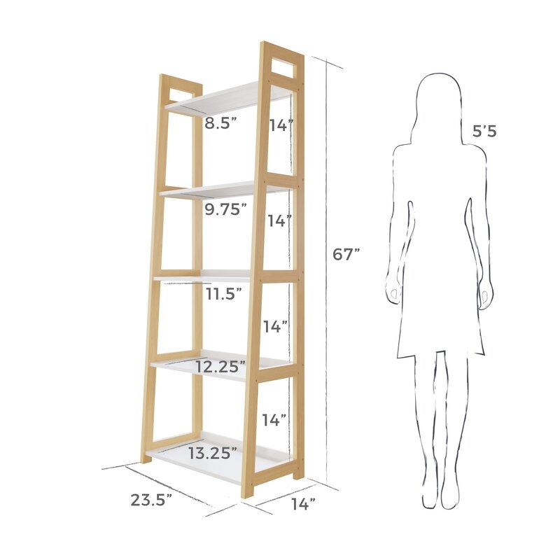 Makayla 67'' H x 23.5'' W Ladder Bookcase - Image 2