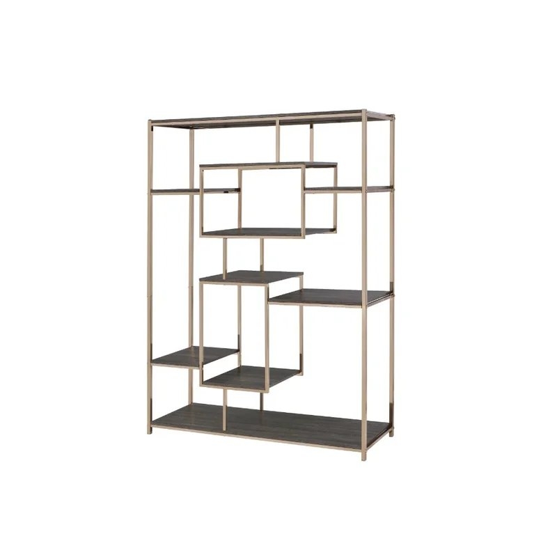Scaola 72'' H x 16'' W Metal, Wood Geometric Bookcase - Image 1