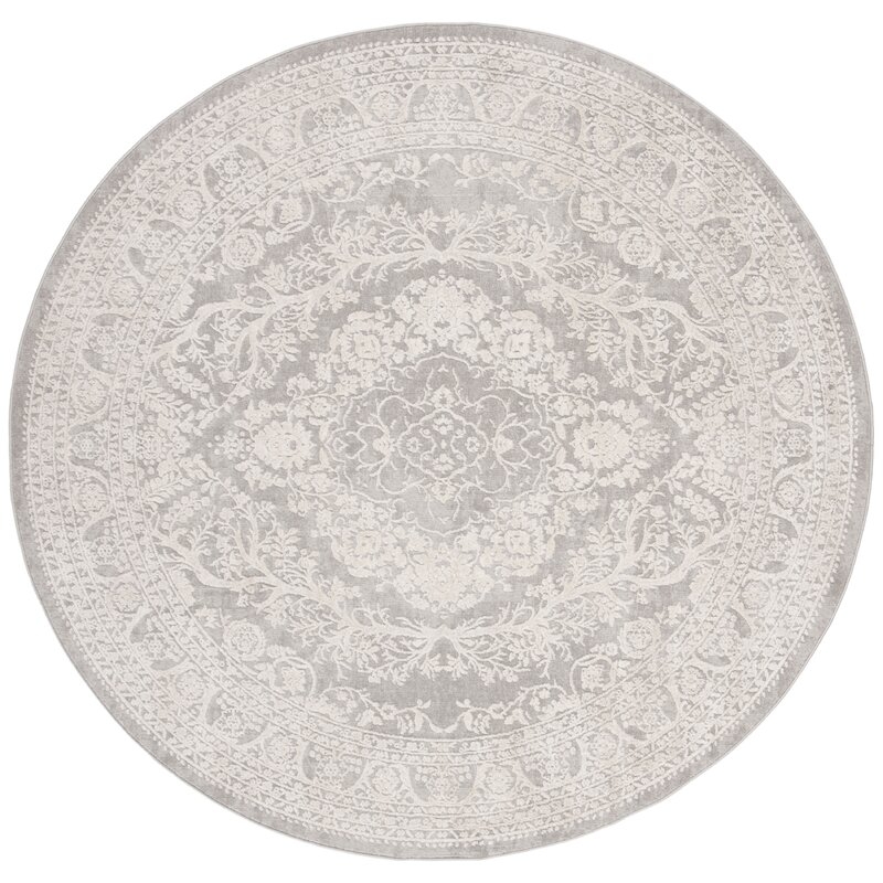 Calidia Oriental Light Gray/Cream Area Rug - Image 0