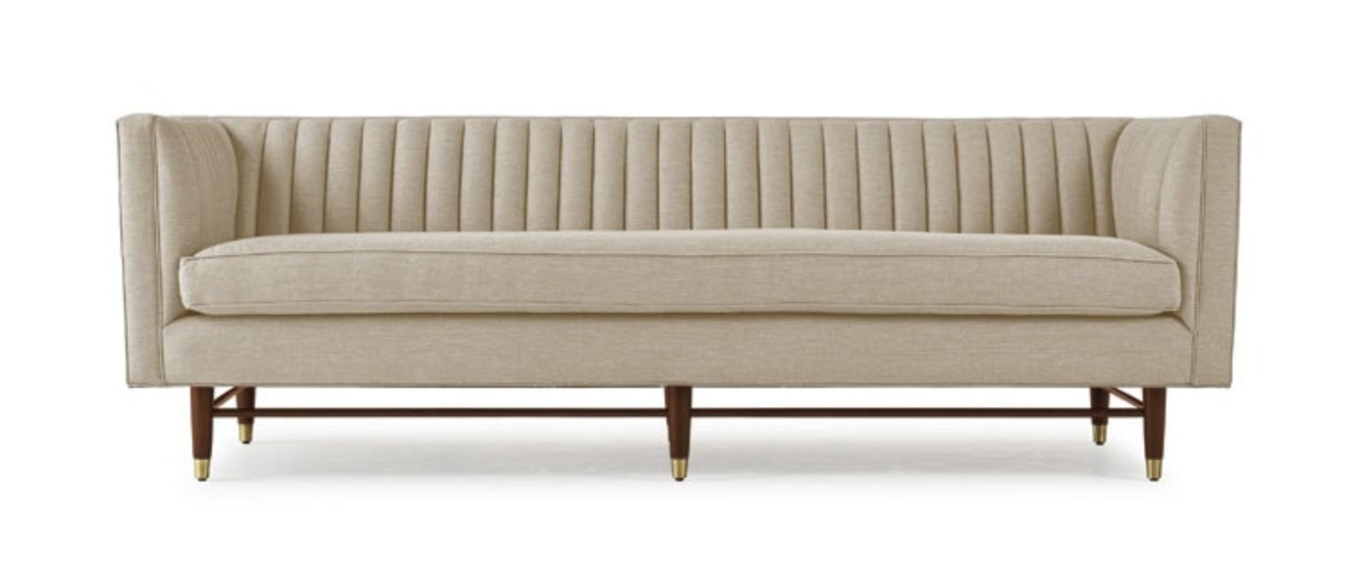 Beige Chelsea Mid Century Modern Sofa - Nova Sunflower - Medium - Image 0