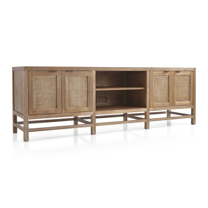 Blake 85" Grey Wash Teak Media Console - Image 1