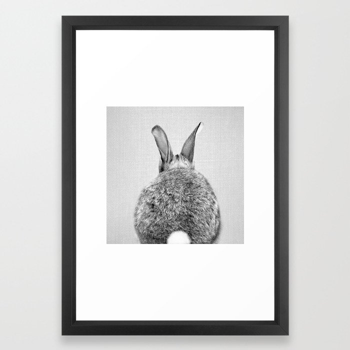 Rabbit Tail - Black & White Framed Art Print, X-Small 10 x 12 - Image 1