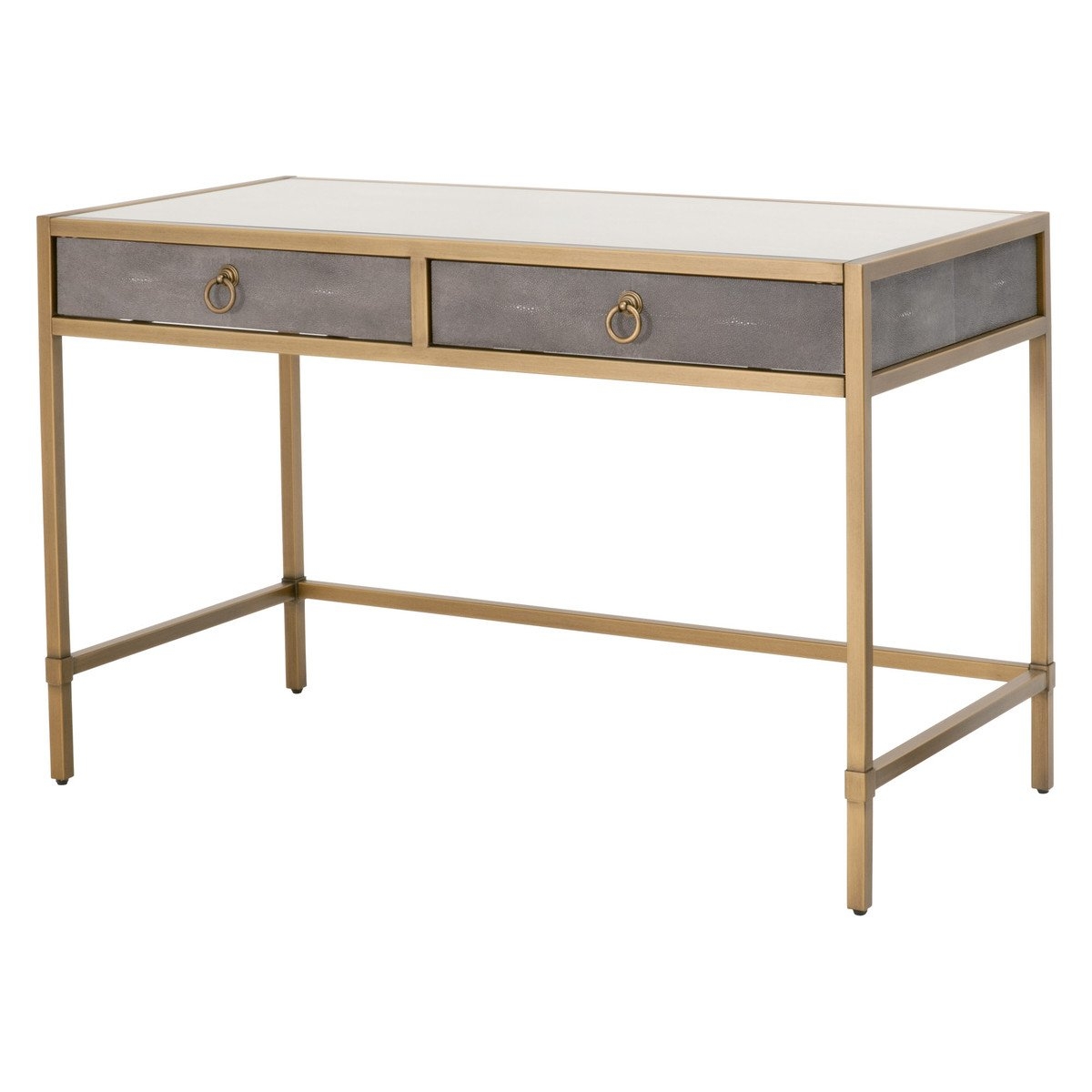 Colette Shagreen Desk, Gray & Gold - Image 3