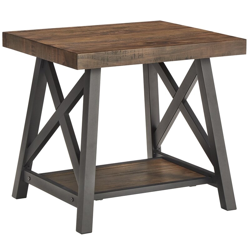 Isakson Trestle End Table with Storage - Image 1