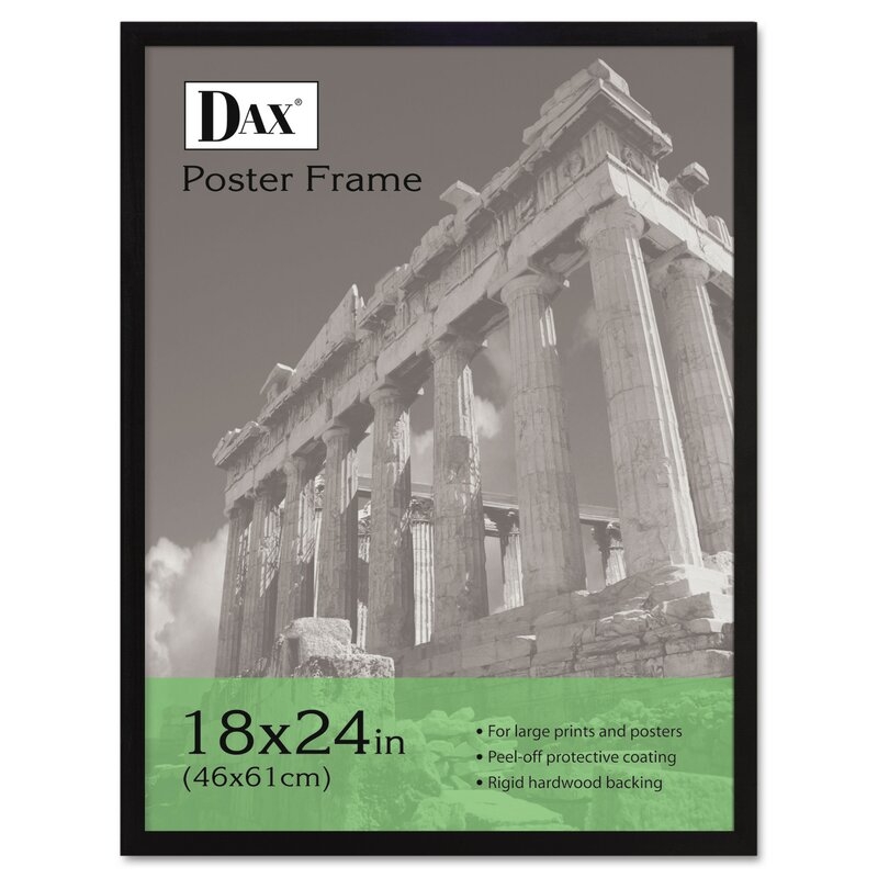 Flat Face Wood Poster Frame with clear plastic window, 18 x 24, Black - Image 0