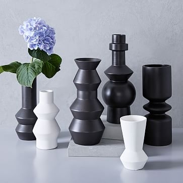 Totem Vase, 8", Matte Black - Image 2