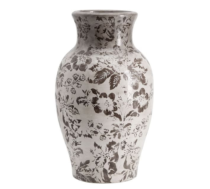 Colette Floral Vases, Gray - Large - Image 0