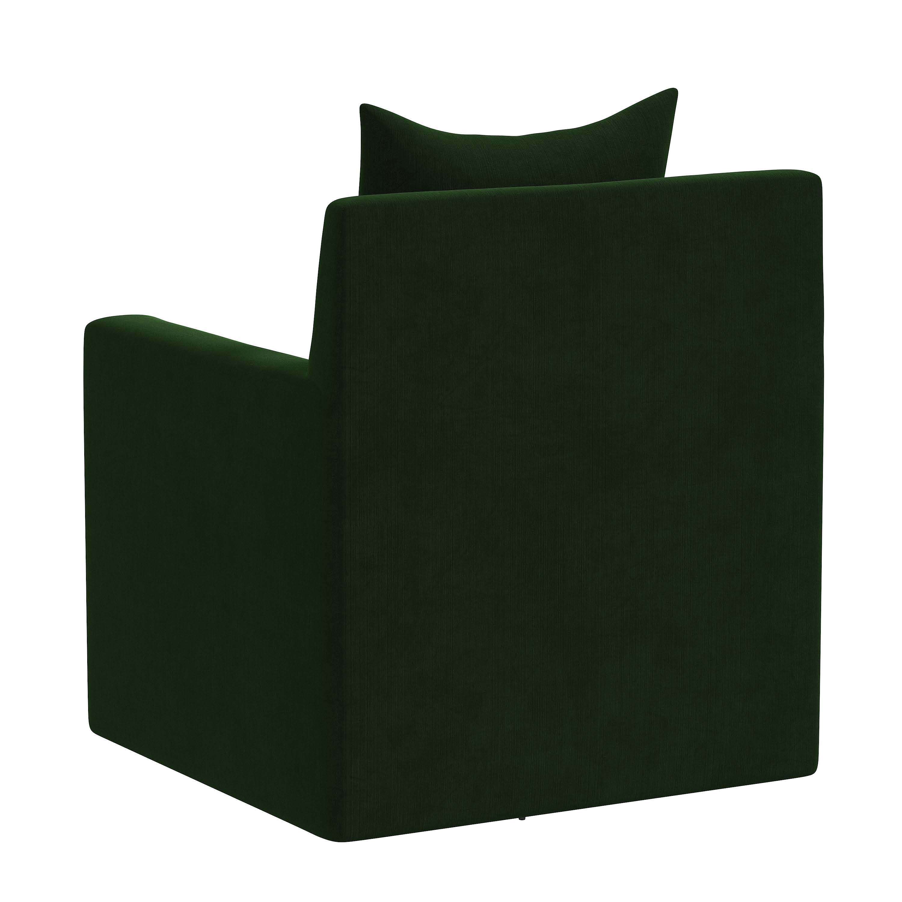 Elena Swivel Chair - Emerald Velvet - Image 3