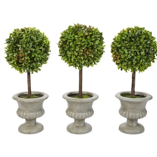 Artificial Ball Boxwood Topiary in Urn - Image 0