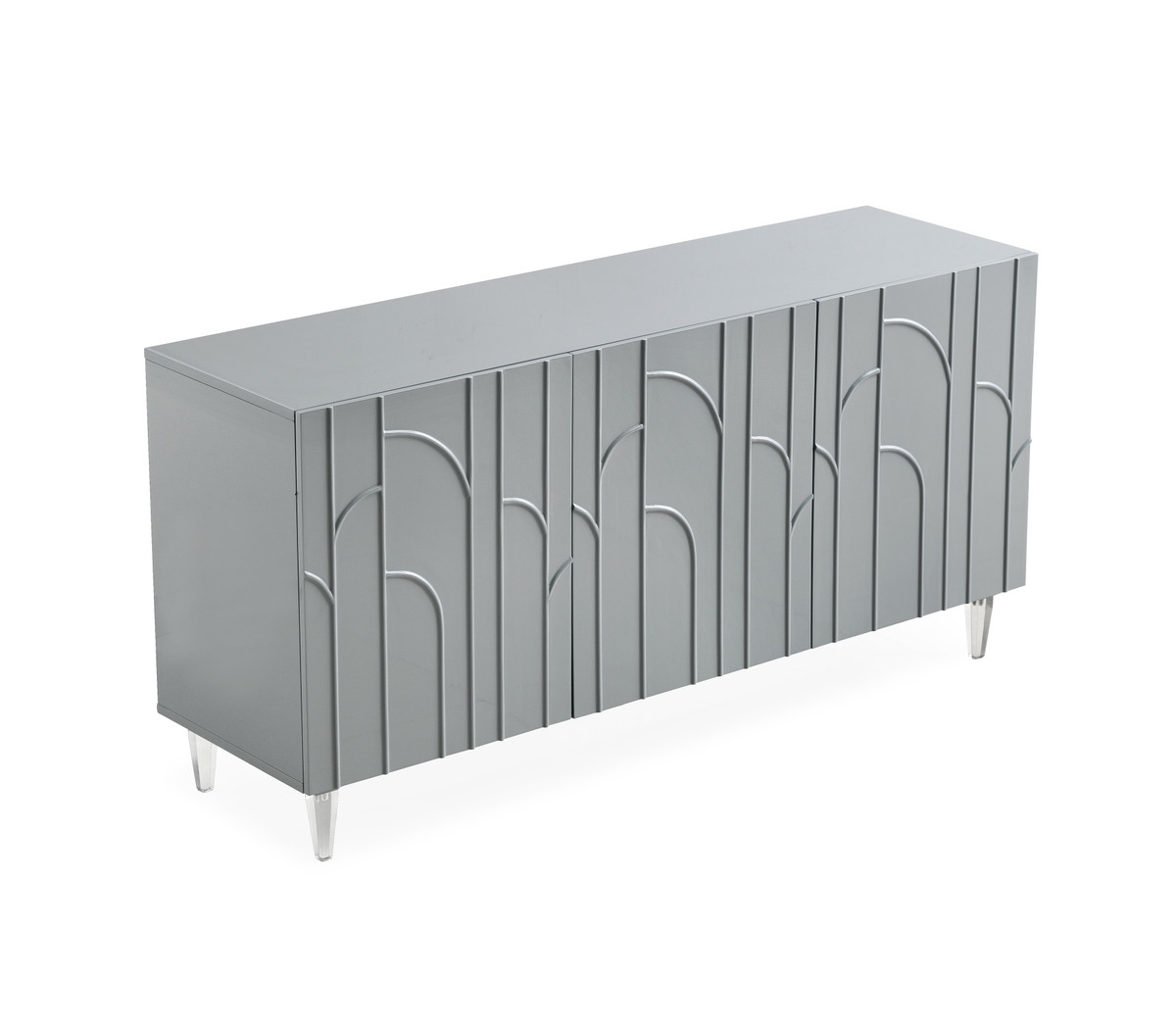 Deco Grey Lacquer Buffet - Image 3