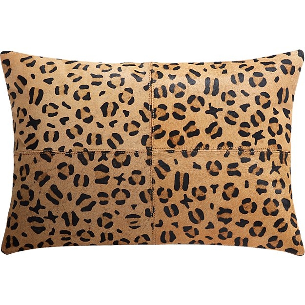 18"x12" hide cheetah print pillow with down-alternative insert - Image 1