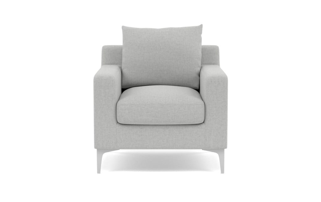 Sloan Petite Chair with Ecru Fabric and Matte White legs - Image 0