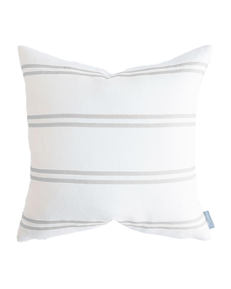 FRANKLIN GRAY STRIPE PILLOW WITHOUT INSERT, 22" x 22" - Image 0