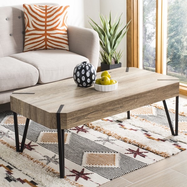 Liann Rustic Midcentury Wood Top Coffee Table - Multi Brown - Arlo Home - Image 1