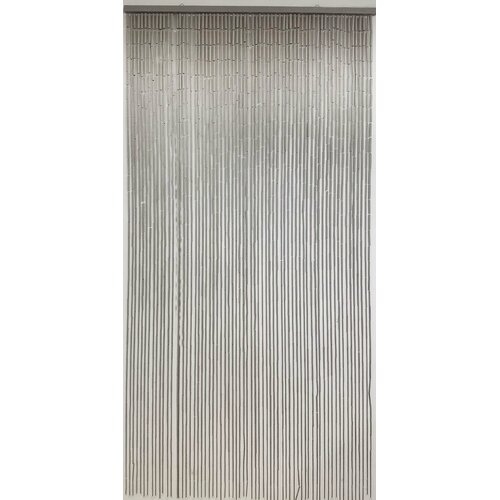 Bamboo Sticks Beaded Solid Semi-Sheer Thermal Single Curtain Panel - Image 0