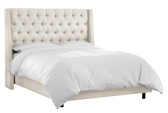 JESSINE UPHOLSTERED BED - King size - white - Image 2