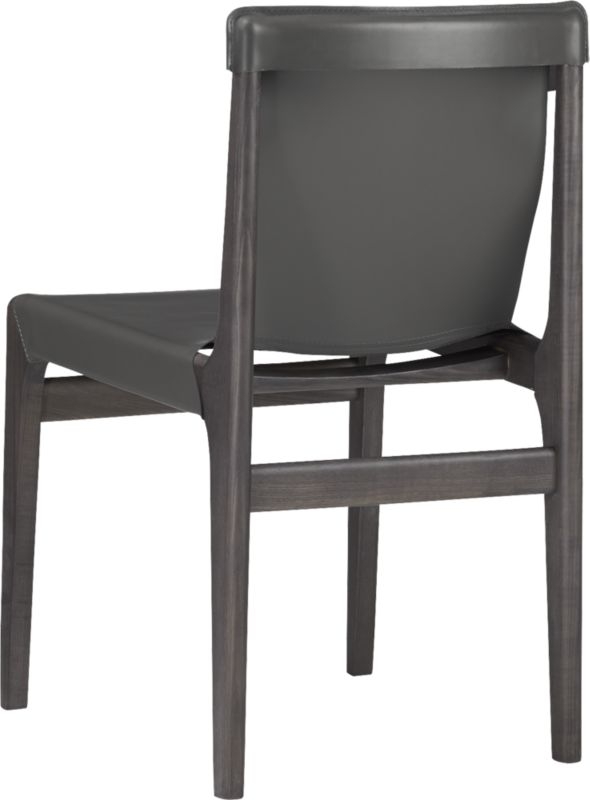 Burano Charcoal Grey Leather Sling Chair - Image 5
