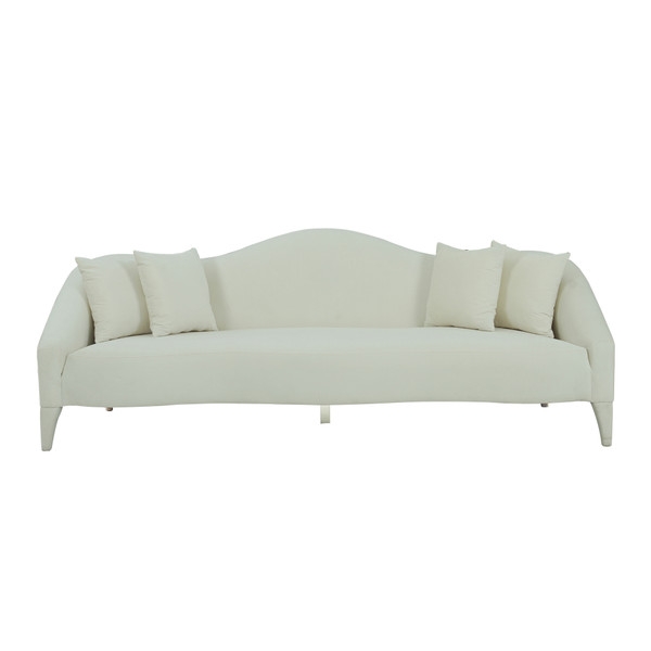Naya Cream Velvet Sofa - Image 1