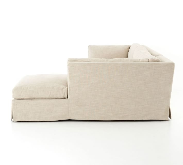 Dawn Slipcovered Left Arm Sofa with Right Chaise Sectional - Image 1
