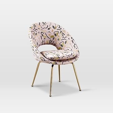 Orb Upholstered Dining Chair, Pop Art Jacquard - Image 1