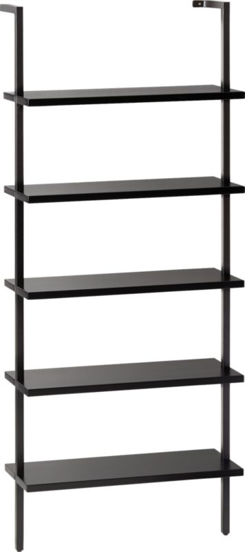 "Stairway Black 72.5"" Wall Mounted Bookcase" - Image 4