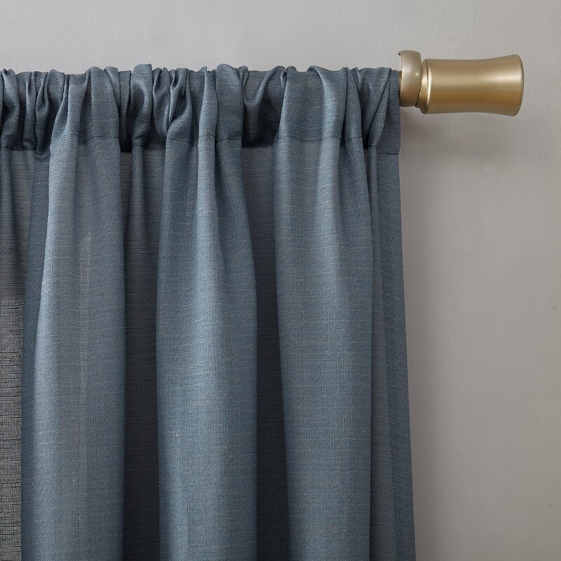 Berwick Linen Blend Solid Semi-Sheer Rod Pocket Single Curtain Panel - Image 4