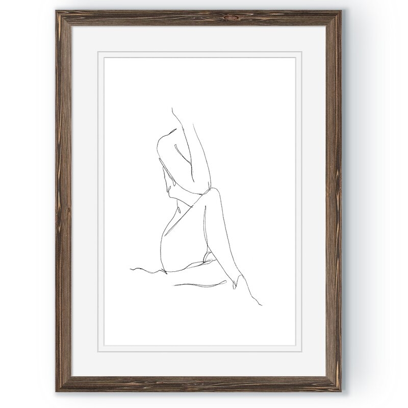 'Nude Contour Sketch I' by Paul Cezanne - Picture Frame Painting Print - Image 0