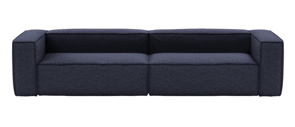 GRAY Large Fabric Sofa High Arms - Image 0